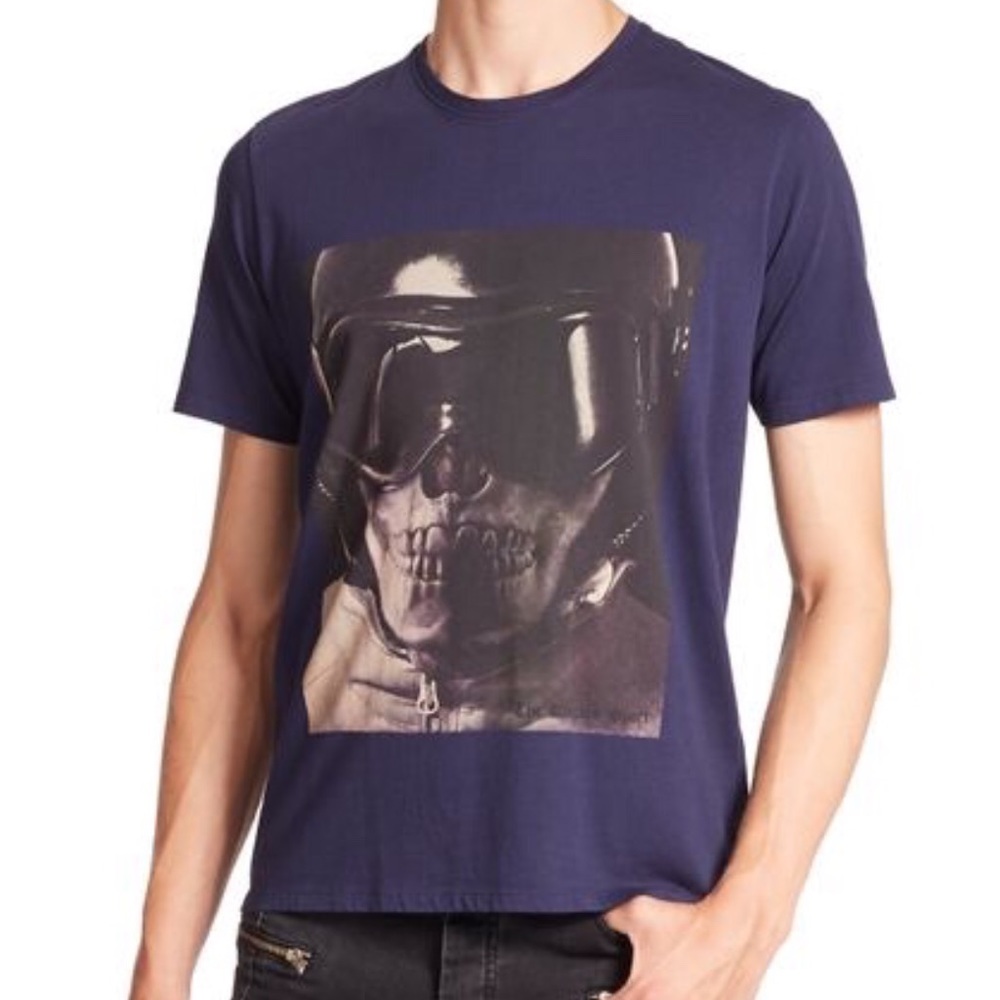 the kooples sport biker skull t shirt